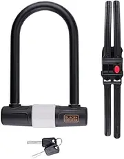 BLACK+DECKER U-lock – Bicycle, Motorcycle, Scooter Lock – 14mm Diameter, 3 Spare Keys