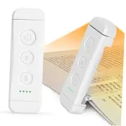 Glocusent USB Rechargeable Book Light for Reading in Bed, Portable Clip White