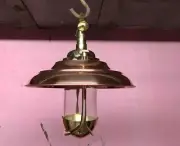 Brass Ceiling Pendant Lights with Copper Shades for Timeless Charm - Set of 5