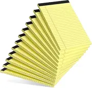 AILZFEI 12pcs Small Note Pad 5x8 College Ruled Legal Pads Paper Notepads 12 Pack Study Back Writing Pads 5 x 8 Legal Pads Perforated Narrow Ruled Pads of Paper Yellow