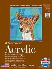 Strathmore 400 Series Acrylic Pad, Linen Finish, 12"x18" Glue Bound, 10 Sheet