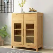 Solid Wood Buffet Sideboard Cabinet/ Particleboard Frame