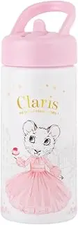 Claris, the Chicest Mouse in Paris Drink Bottle with Straw, Pink, 18 Hight, 140 ml Capacity