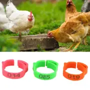 100PCS Chicken Foot Ring Adjustable Size Poultry Leg Digital Label Buckle Ring