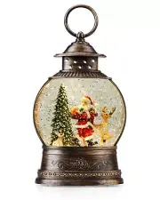 Snow Globe Lighted Christmas Decorations, Musical Christmas Snow Globe Lanter...