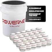 PowerNet Baseballs 24 Pack Bundle | Recreation Grade Regulation Size Balls | Perfect for Baseball Soft Toss, Batting, Fielding, Hitting, Pitching Drills