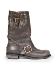 Brown Leather Fur Lined Boots