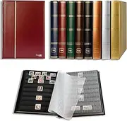 Prophila Collection 64 Black Pages Stamp Album Insert Book Padded Red Cover