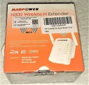 MADPOWER N300 Wireless-N Wifi Range Extender - Signal Booster - White - New