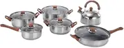 CATIEBYE 1 Set Stainless Steel Cookware Induction Compatible Frying Pan Saucepan Stockpot Milk Pan for Versatile Kitchen Cooking Conduction Safe Handles