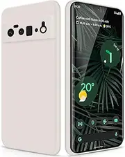 [GiiYoon] Case Compatible with Google Pixel 6 Pro, High-Quality Liquid Silicone Case, All-Round Protection Mobile Phone Case, Scratch-Resistant, Soft Microfibre Lining, White