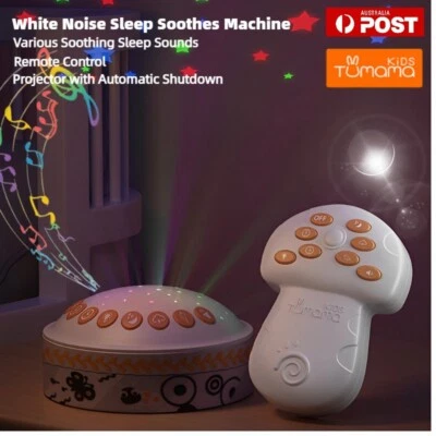 Kids White Noise Machine Baby Sleep Soother Sound Therapy Night Light Projector