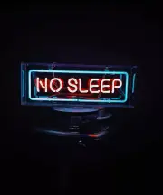 No Sleep Acrylic Box 14" Neon Light Sign Lamp Real Glass Bar Open Bedroom