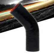 HPS 10" Leg Black 1/4" (6.5mm) ID 4Ply Elbow Silicone 45 Degree Coupler Hose