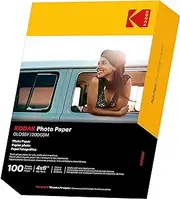 KODAK Photo Paper Gloss 4"x6", 100 count, 52lb-200g/m2 weight, 6.5 mil thickness (41160 - 1743327)…