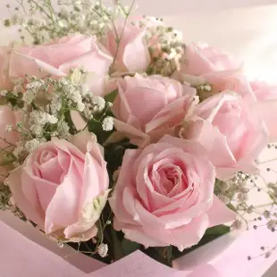 【玉屋TAMAYA】甜美粉玫瑰花束11朵(鮮花 情人節 開幕升遷 發表會 生日祝賀 告白 紀念日 畢業祝福)
