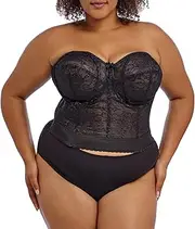 [GODDESS] Womens Lace Bustier Bra, Black, 14B