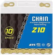 Aikolesa Bike Chain, 10 Speed Bike Chain 1/2" x 3/32" 116 Links Bicycle Chain for Road Mountain Folding Racing Cycling Bikes (Gold-10 Speed)