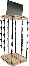 Haofy Rotating Snack Display Rack Space Saving 5 Level Chip Holder Durable Steel Frame Paulownia Base for Concession Counters, Game Nights
