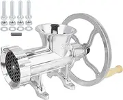 Baxnore Aluminum Alloy Meat Grinder, Commercial Detachable Mincer with 13.5cm Feed, Crank Grind Store Meats, 3445g Camping Kitchen Essential