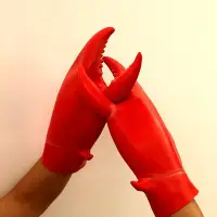 在飛比找Yahoo!奇摩拍賣優惠-頭套 面罩龍蝦頭套螃蟹爪子夾子鉗子手套萬圣節快手直播表演道具