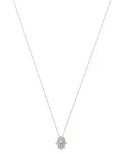 Roberto Coin 18K White Gold Diamond Hamsa Pendant Necklace, 18