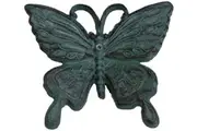 Mr Gecko Cast Iron Cute Handcrafted Butterfly Decor Figurine Statue Verdigris