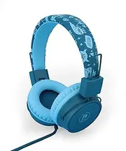 DCU TECNOLOGIC | Children's Headphones | Children's Headset | 3.5 mm Jack Cable 85 dB Volume Protection | Microphone | Green and Blue