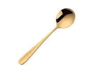 Soup Spoon Mirror Surface Ergonomic Stainless Steel Non-stick Rust-proof Dinner Spoon Kitchen Supplies-Golden