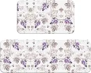 Beautiful Grape Leaves Christmas 2 Piece Floor Mat Non Slip Restaurant Mat For Floor Mat Home Mat Anti Slip Entry Mat