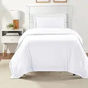 Amazon Basics Light-Weight Microfiber Duvet Cover Set with Zipper Closure - Twin/Twin XL, Bright White