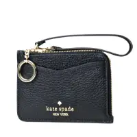 在飛比找momo購物網優惠-【KATE SPADE】荔枝紋拉鍊手掛鑰匙/證件/零錢包-黑