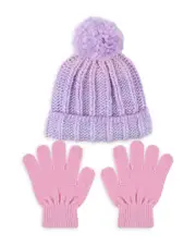 Capelli Girls' Space Dye Iceland Mixed Stitch Cuff Hat & Mittens - Little Kid, Big Kid