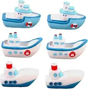 Gogogmee Resin Crafted Miniature Boats 6 Pack Beach Style Micro Landscape Decor for Boys and Girls Adults