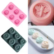 6 Cavity Bee Silicone Baking Mould Round Honeybee Handmade Soap Candle Mold DIY