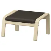POÄNG footstool, birch veneer/Glose dark brown