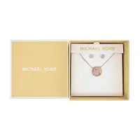 在飛比找誠品線上優惠-MICHAEL KORS BRASS水鑽LOGO耳環/項鍊禮