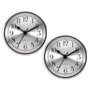 2Pcs 3.5" 90mm Quartz Arabic Clock Insert, Fit 78mm/3.1", Silver, Style 1