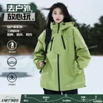 美式連帽衝鋒衣外套男女潮牌戶外登山服防風防水工裝夾剋情侶INS衝鋒外套保暖外套 QFBM