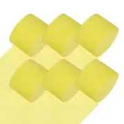 6-Rolls 492ft Crepe Paper Streamer for DIY [Light Yellow-1.8 Inch x 82 Ft/Roll]