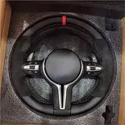 Leather M Sports Steering Wheel Compatible With BMW M3 M6 F20 F22 F15 F16 F35 F36 F32 F80 F48 F49 F30 F10 F11 F31 F20 F21 Car Accessories(M6-Style 3)