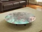 30" Round Amazonite Stone Coffee Table Handmade Gemstone Modern Arts Home Decors