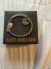NWT Alex And Ani Silver Color Michigan 4 Charm Bangle Bracelet Jewelry Women’s
