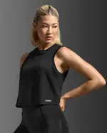 Aero Crop Tank, 2XU, S, Black/Silver Reflective, Female
