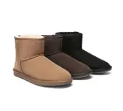 AUSTRALIAN SHEPHERD® UGG Boots Men Sheepskin Wool Large Size Mini Classic - Black / AU Ladies 16 / AU Men 14 / EU 47