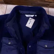 NEW $248 Peter Millar Snap Front High Pile Fleece Jacket Size XL Navy Blue