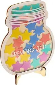 FOYTOKI 1 Set Wooden Reward Chart for Fun Classroom Reward System Jar for DIY Decorative Storage Engaging Practical Motivation Tool