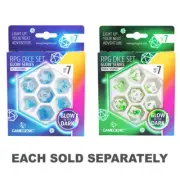 Gamegenic Glow Series Premium Quality Roleplaying Game Dice Set (Set of 7)