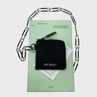 Off-White Virgil Abloh NWT Black Paperclip Chain Zip Top Wallet
