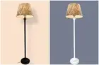Antique Resin Floor Lamp Antique Stand Reading Lighting Shade Black & White